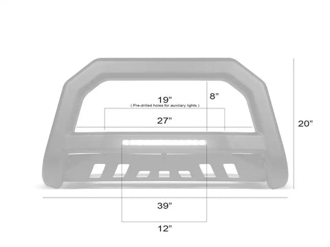 Armordillo 8707821 Bull Bar AR-T Series Powder Coated Matte Black Steel With LED