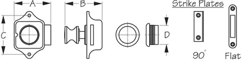 SEA DOG 225300-1 PUSH BUTTON RIM LATCH - SS AND