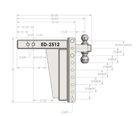 2.5' EXTREME DUTY 12' DROP/RISE