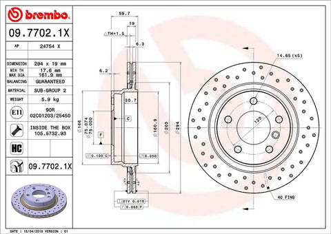 BREMBO 0977021XC02 DISC BRAKE ROTOR