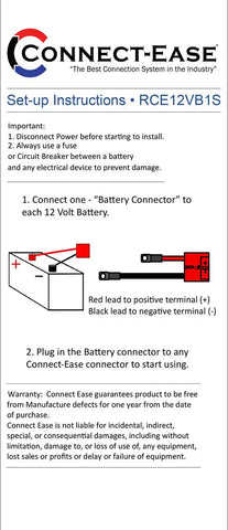 CONNECT EASE RCE12VB1S 12 VOLT BATTERY CONNECTOR