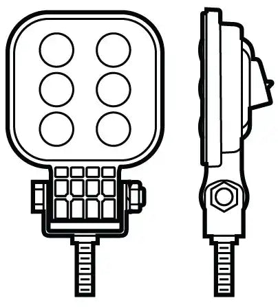 LED WK LGT SQR PED MNT HARDWIRED W/