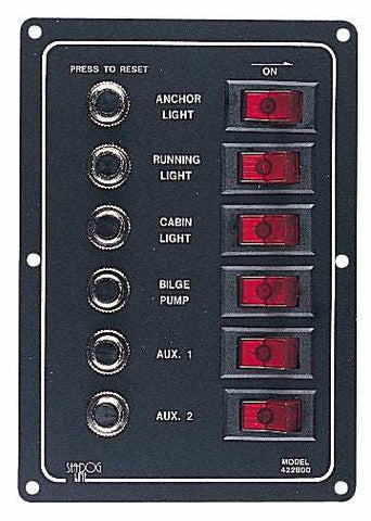 SEA DOG 422800-1 ALUMINUM CIRCUIT BREAKER PANEL