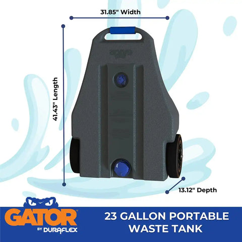 DURAFLEX 21902 GATOR WASTE TANK 23 GAL 2 WHEEL