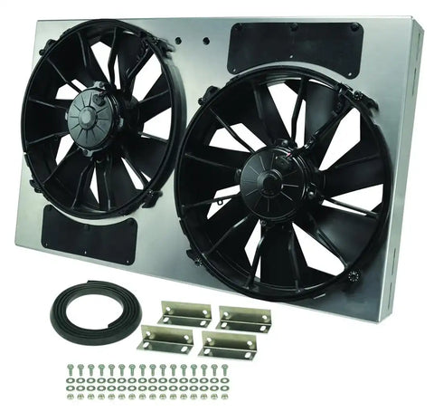 DERALE 16836 DUAL RAD FAN/ALUMINUM SHR