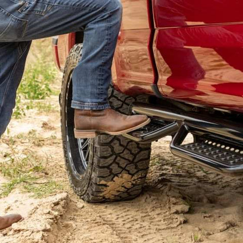 Ranch Hand RSD101C6B6S Nerf Bar - Truck Wheel to Wheel With Drop Down Steps With Be