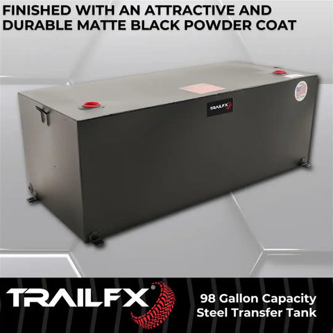 98 GAL MATTE BLK STEEL RECT TANK