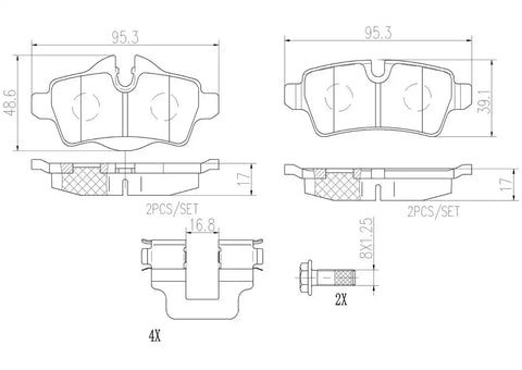 BREMBO P06052N DISC BRAKE PAD SET