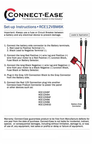 Connect-Ease RCE12VBM6K Battery Connection Harness Start 12