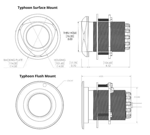 LUMITEC 101451 TYPHOON UNDERWATER LIGHT FLUSH RGBW