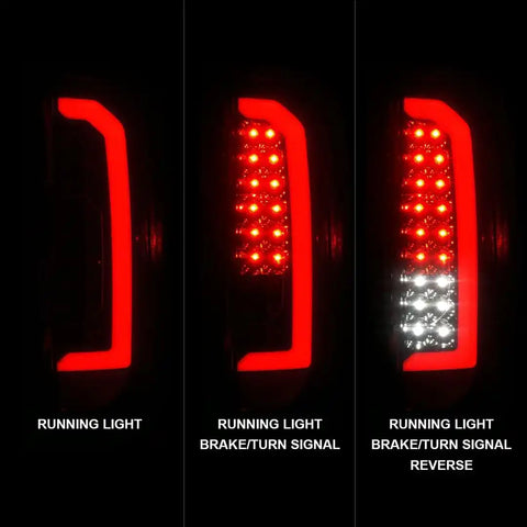 ANZO USA 311435 Tail Light Assembly LED Smoke Lens Black Housing Red/ White Set
