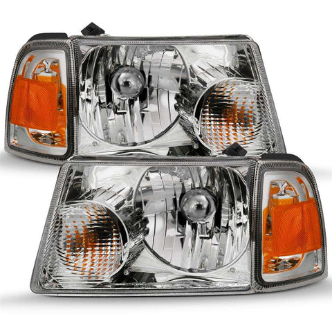 ANZO 111484 CRYSTAL HEADLIGHT SET CLEAR LENS 2001-2011 FORD RANGER SET OF 2