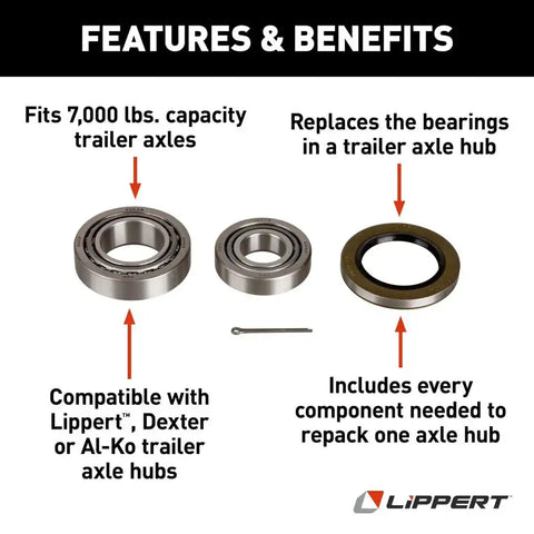 BEARING KIT  7000# AXLE