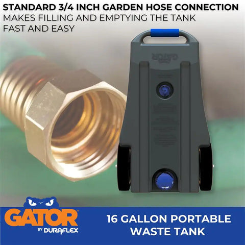 DURAFLEX 21901 GATOR WASTE TANK 16 GAL 2 WHEEL
