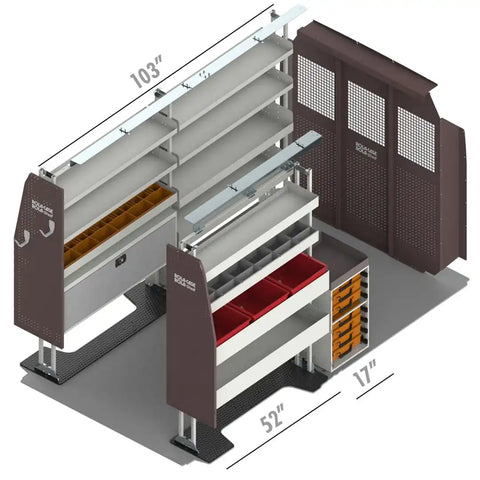 ROLACASE RSFMHRGE-RPH159 VAN SHELVING GENERAL BIN PACKAGE