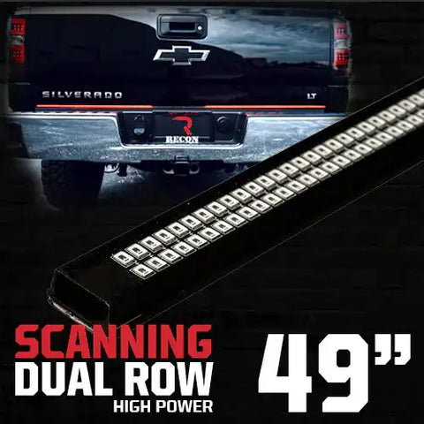 Recon Accessories 26425XHP LED Tailgate Light - 49 Inch Dual Row Bar Clear Lens