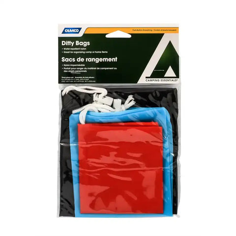 Camco 51009 Gear Bag Drawstring Bag 3 Sizes 6 x 12-1/2 Inch/ 5 x 11 Inch/ 4-1/4 x