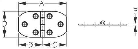SEA DOG 201030-1 STAINLESS DOOR HINGE - 2-3/4'