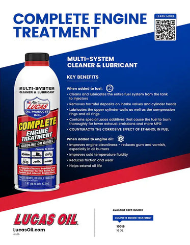 LUCAS OIL 10016 COMPLETE ENGINE TREATMENT