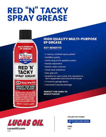 LUCAS OIL 11025 LUCAS OIL RED N TACKY SPRAY GREASE