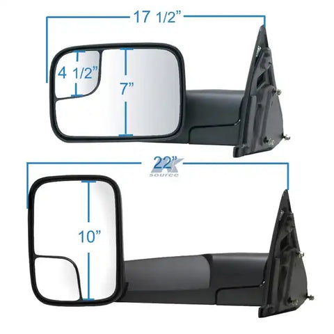 K-Source 60112C Exterior Towing Mirror OEM Replacement 10 Inch x 7 Inch
