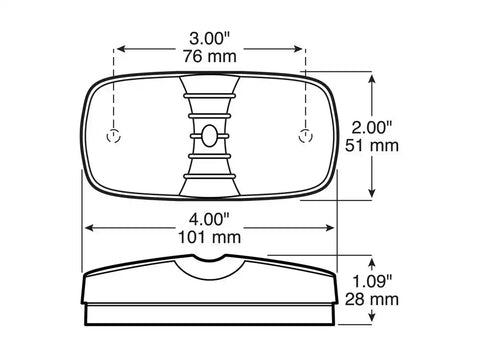LED M/C RECT DBL BULLS-EYE 4'X2'