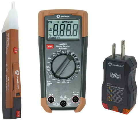 SouthWire Corp 10037K Circuit Tester Digital Display/ Green LED/ Red LED Display With 10031S
