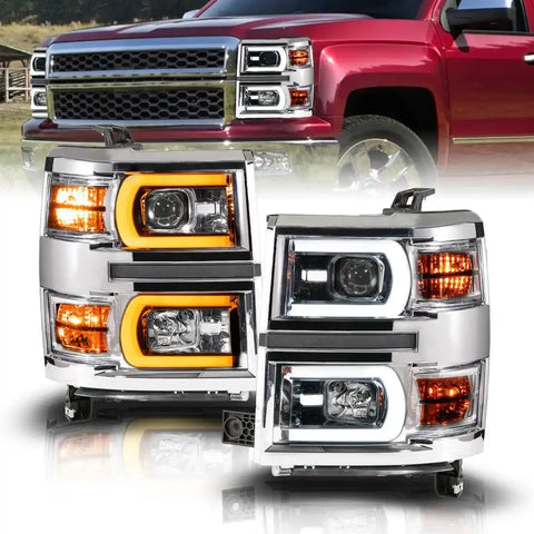 ANZO USA 111618 Headlight Assembly Projector Beam With Plank Style Sequential Turn S