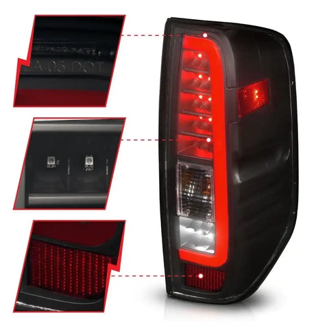 ANZO USA 311444 Tail Light Assembly LED Smoke Lens Black Housing Red Brake Light/