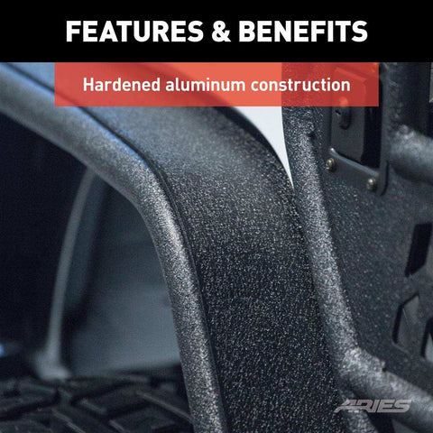 ARIES 2500201 - Black Aluminum Rear Jeep Wrangler JK Fender Flares