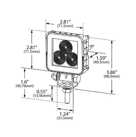FWDLT BRZN MINI SQ LED WRK LMP ASSM