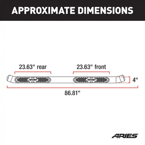ARIES S224050 - 4-Inch Oval Black Steel Nerf Bars, Fits Select Ford Bronco 4-Door