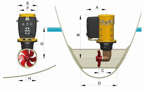 VETUS BOW5512D BOW THRUSTER 55 KGF 12 V TUNNEL