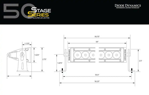 DIODE DYNAMC DD5035 SS50 WHITE COMBO LIGHT BAR