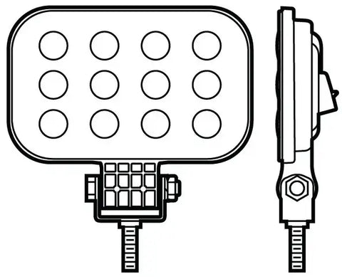 LED WORK LGT SQR PED MNT W/AMP HSG