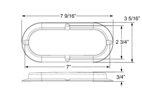 6 LED S/T/T;FLANGE/SURFACE;6IN;RED;