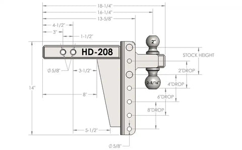 2.0' HEAVY DUTY 8' DROP/RISE