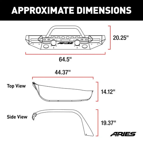 ARIES 2082086 - TrailChaser Jeep Wrangler JL Front Bumper with Fender Flares (Option 8)