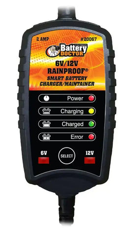 BATTERY DOC  6/12V 2 AMP RAINPROOF