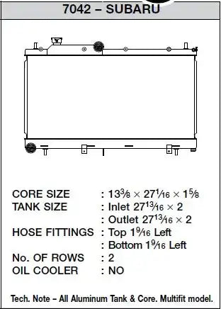 CSF RADIATOR 7095 2-ROW 42MM RACE-SPEC RADIATOR