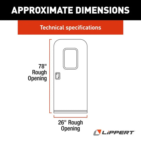 Lippert V000381471 - 26 X 78 RADIUS ENTRANCE DOOR RH