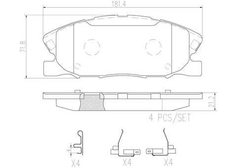 BREMBO P18037N DISC BRAKE PAD SET