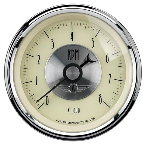 AutoMeter 2097 - GAUGE, TACHOMETER, 3 3/8 , 8K RPM, IN-DASH, PRESTIGE ANTQ. IVORY