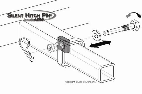 LETS GO AERO SHP359 SILENT HITCH PIN FOR 2.0IN HITCH W