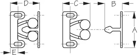 SEA DOG 227141-1 NYLON TWIN ROLLER DOOR CATCH -