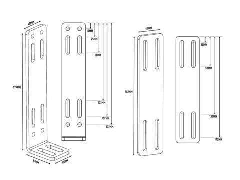 TRIPLERLIGHT BBB-01K UNIVERSAL BUMPER BEAM MOUNT KIT