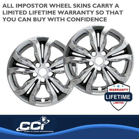 Coast To IWCIMP442CC 16 Inch 5 Spoke Chrome And Charcoal Plastic Set Of 4 2019-2019 Chevrolet Cruze