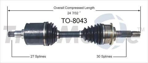 TRAKMOTIVE TO-8043 NEW CV AXLE