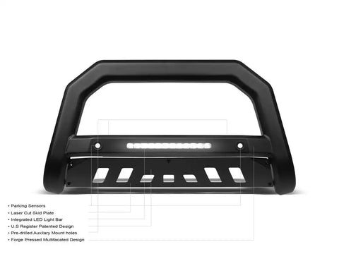Armordillo 8722107 Bull Bar AR-T Series Powder Coated Matte Black Steel With LED