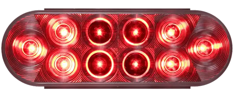 LED TAIL LIGHT OVAL;CLEAR LENS;RED